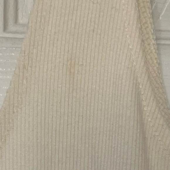 White Bodycon Button Ribbed Dress - Picture 4 of 6